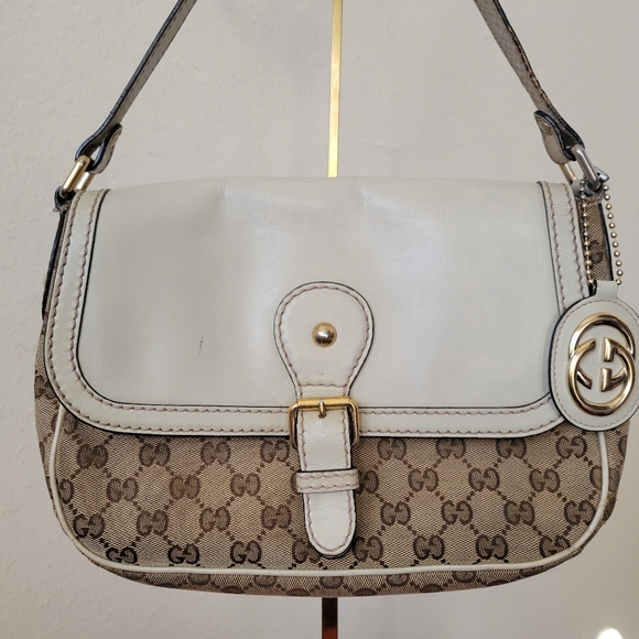Gucci GG Canvas with Leather Flap, Crossbody Bag - Picture 1 of 15